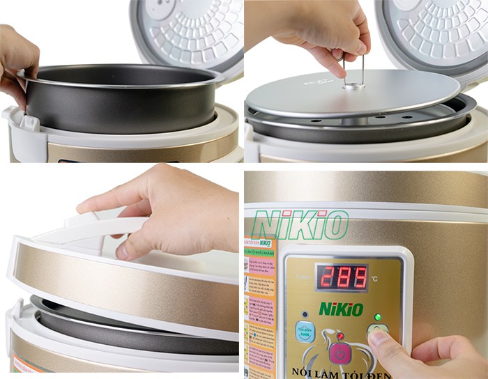 Nồi làm tỏi đen Nikio NK-688 gold