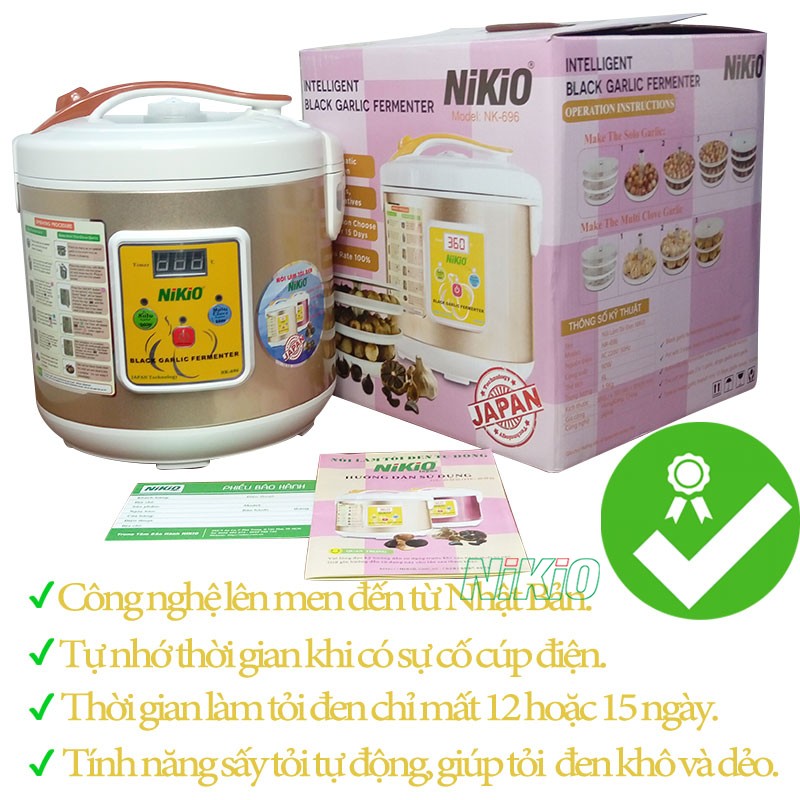 máy làm tỏi đen Nikio NK-696 vàng gold