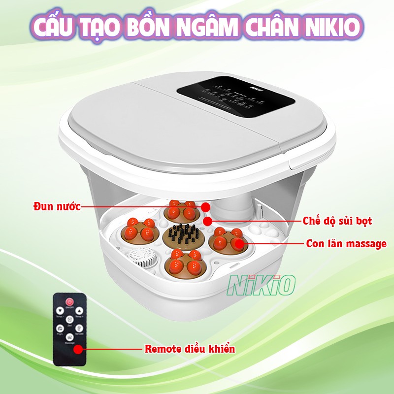 Cấu tạo bồn ngâm chân massage Nikio
