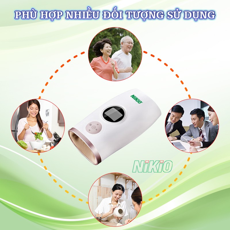 Máy massage bàn tay Nikio phù hợp nhiều đối tượng sử dụng