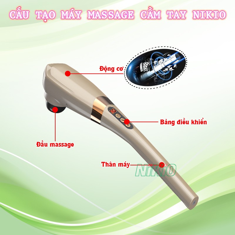 Cấu tạo máy massage cầm tay Nikio 