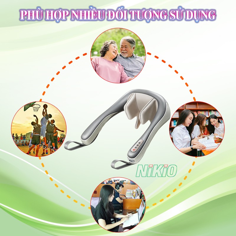 Máy massage cổ vai gáy Nikio phù hợp nhiều đối tượng