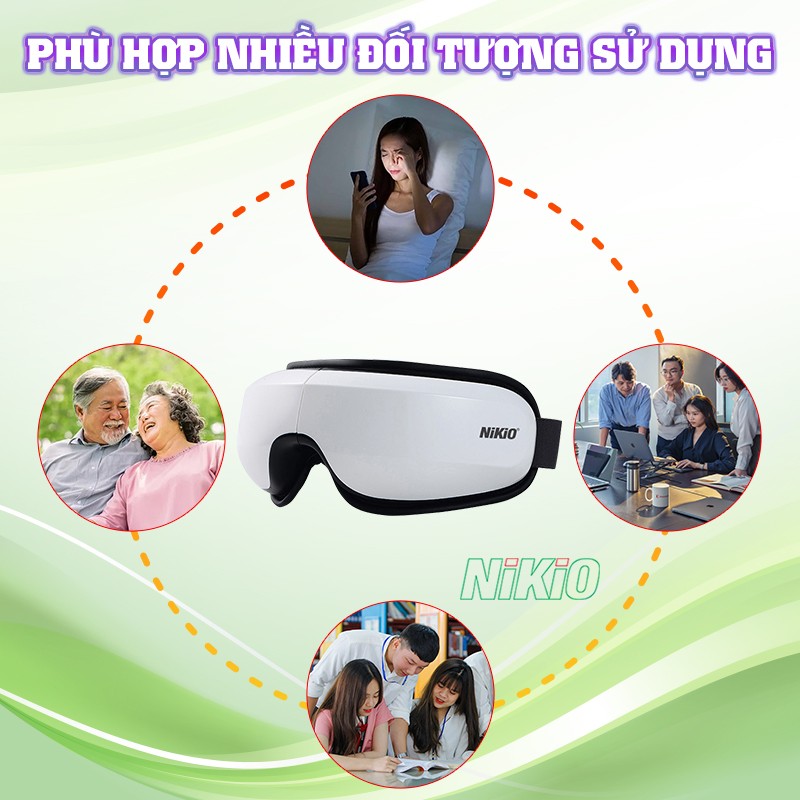 Máy massage mắt Nikio phù hợp với nhiều người sử dụng