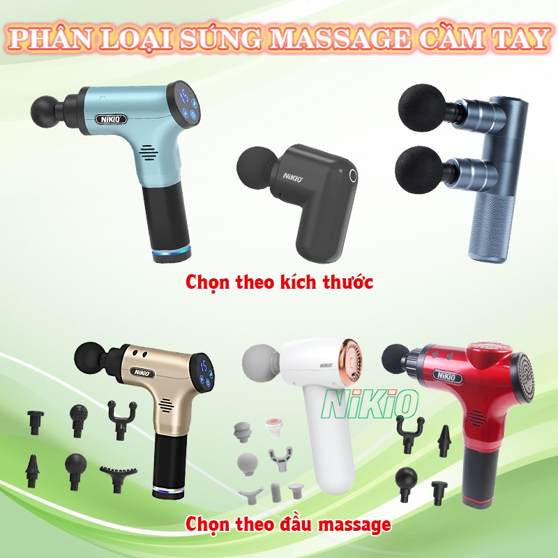 Phân loại súng massage cầm tay Nikio
