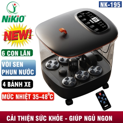 Chậu ngâm chân massage Nikio NK-195 New - Dòng cao cấp - Màu đen