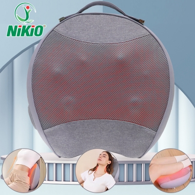 Gối (máy) massage đấm bóp cổ vai gáy, lưng hồng ngoại Nikio NK-137