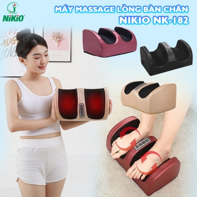 Máy massage chân Nikio NK-182 đa năng - Con lăn 3D dây vuốt chuyên sâu, nhiệt hồng ngoại