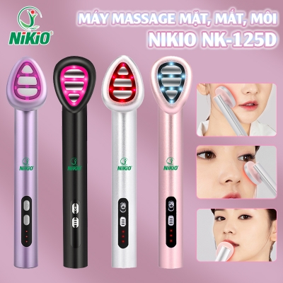 Máy massage mặt điện đi, rung nóng và ánh sáng sinh học Nikio NK-125D