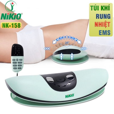 Máy massage thắt lưng và nén ép kéo giãn cột sống lưng Nikio NK-158 - Không dây pin sạc