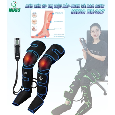 Máy nén ép trị liệu suy giãn tĩnh mạch chân Nikio NK-287 - Hàng cao cấp - Xanh dương