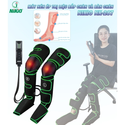 Máy nén ép trị liệu chân Nikio NK-287 - Xanh lá, hỗ trợ điều trị suy giãn tĩnh mạch