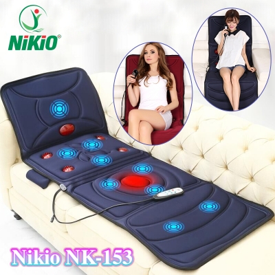 Nệm massage toàn thân rung nóng và đèn hồng ngoại Nikio NK-153