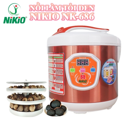 Máy làm tỏi đen tùy chỉnh Nikio NK-686 - 6L, màu cafe sữa