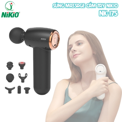 Súng massage cầm tay mini Nikio NK-175 giãn cơ cao cấp - Màu đen