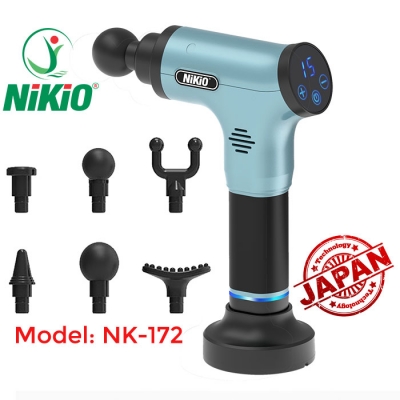 Súng massage Nikio NK-172 xanh ngọc cầm tay 6 tốc độ, giảm đau nhức và giãn cơ nhanh chóng