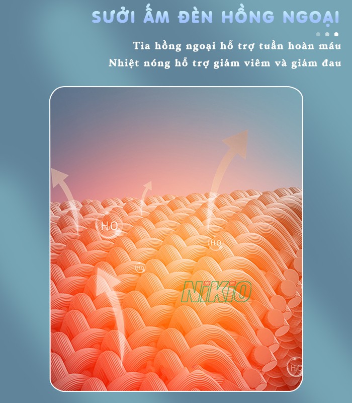 Gối massage hồng ngoại đa năng sưởi ấm đèn hồng ngoại Nikio NK-135