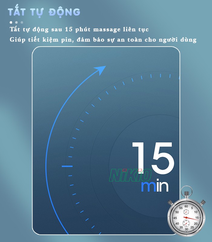 Gối massage hồng ngoại đa năng tắt tự động sau 15 phút Nikio NK-135