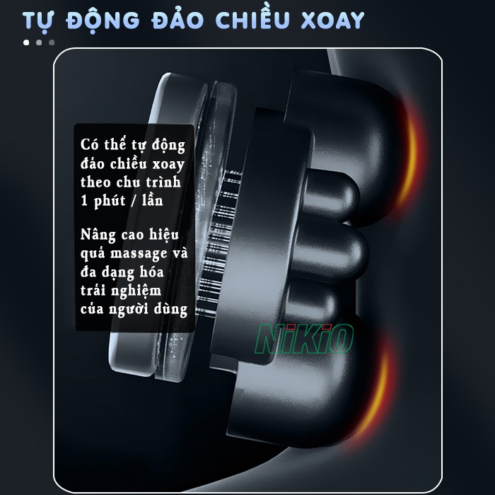 Gối massage hồng ngoại đa năng tự động đảo chiều Nikio NK-135