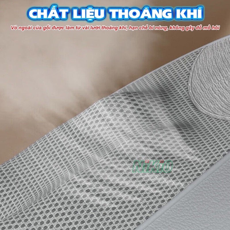Gối massage lưng, cổ vai gáy Nikio NK-137 chất liệu thoáng khí