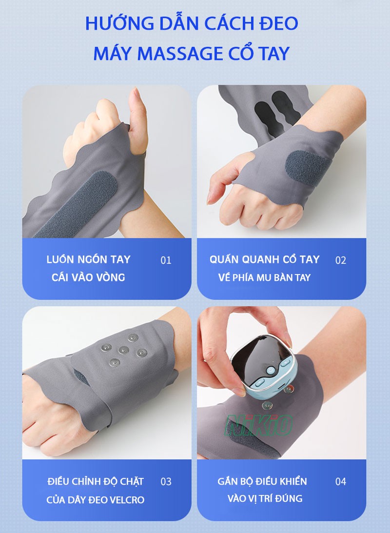 máy massage và đai cổ định cổ tay Nikio