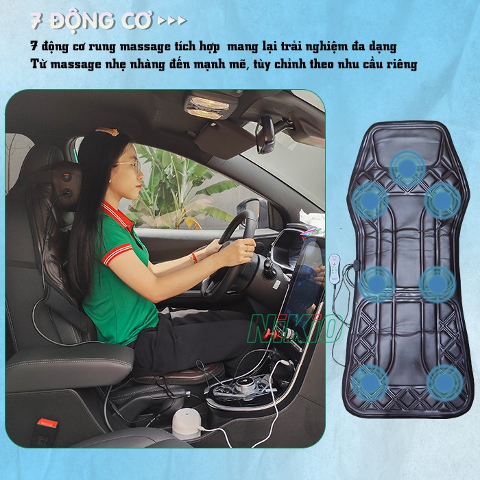 Nệm massage toàn thân đa năng 7 động cơ massage rung Nikio NK-150