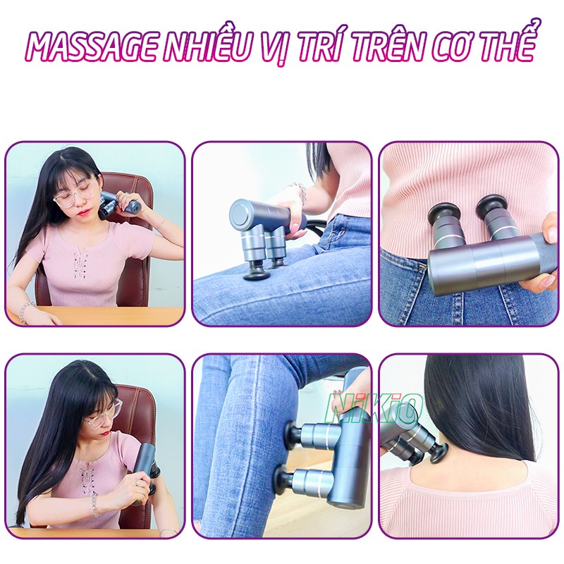 Súng massage giãn cơ toàn thân massage nhiều vị trí cơ thể Nikio NK-276