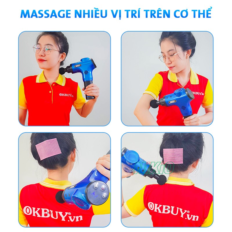 Súng massage cầm tay massage nhiều vị trí trên cơ thể Nikio NK-170B