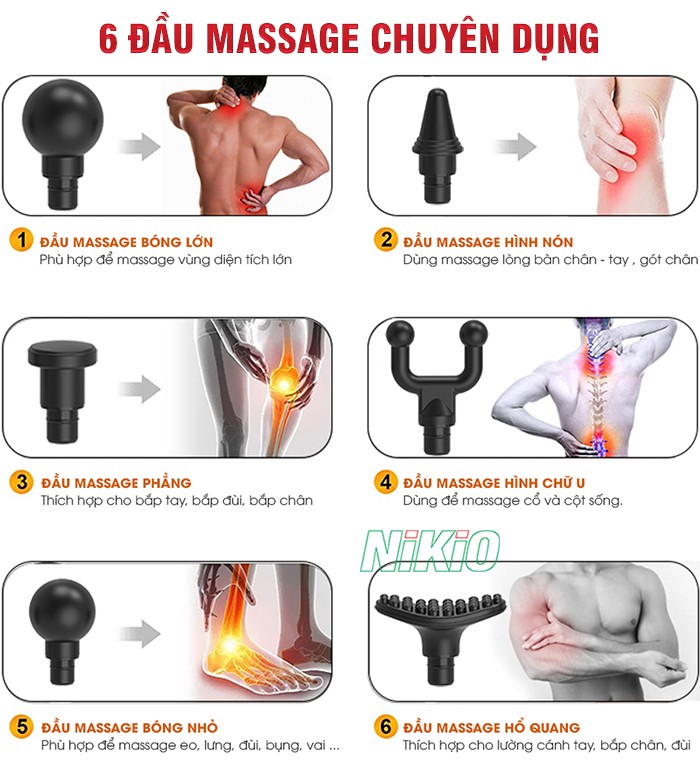 Súng massage cầm tay Nhật Bản Nikio NK-170B