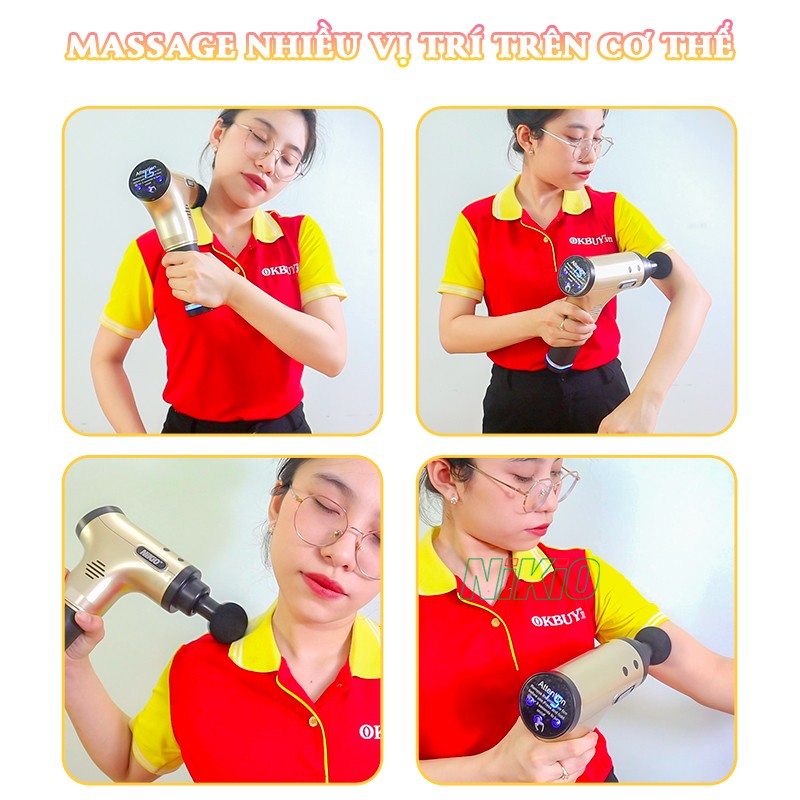 Súng massage cầm tay massage nhiều vị trí trên cơ thể Nikio NK-171