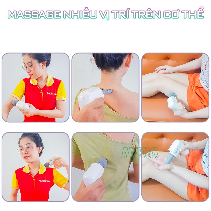 Súng massage cầm tay massage nhiều vị trí trên cơ thể Nikio NK-173