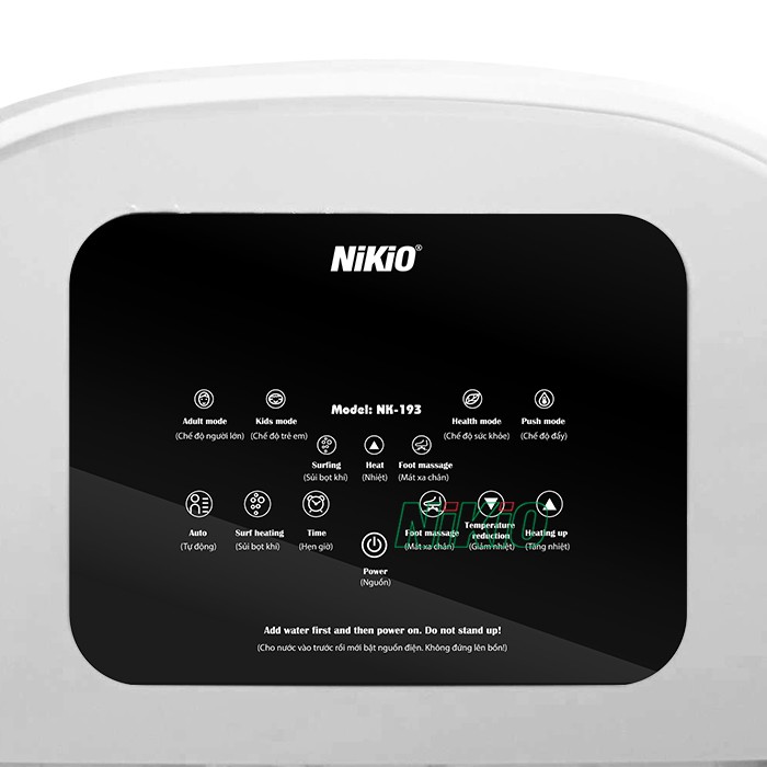 Bồn ngâm chân massage gấp gọn bảng điểu khiển dễ sử dụng Nikio NK-193