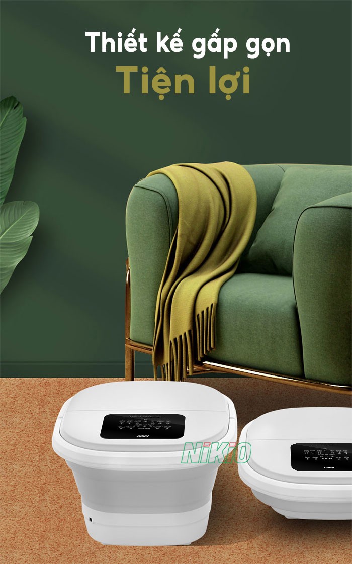Bồn ngâm chân massage gấp gọn thông minh Nikio NK-193