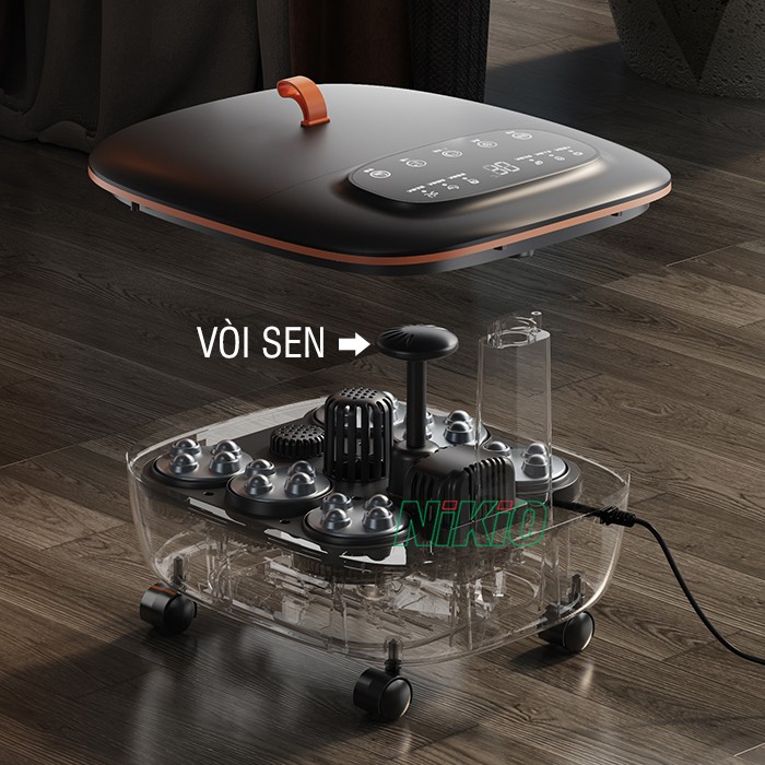 Bồn ngâm chân massage trị liệu massage mu bàn chân bằng vòi sen Nikio NK-195