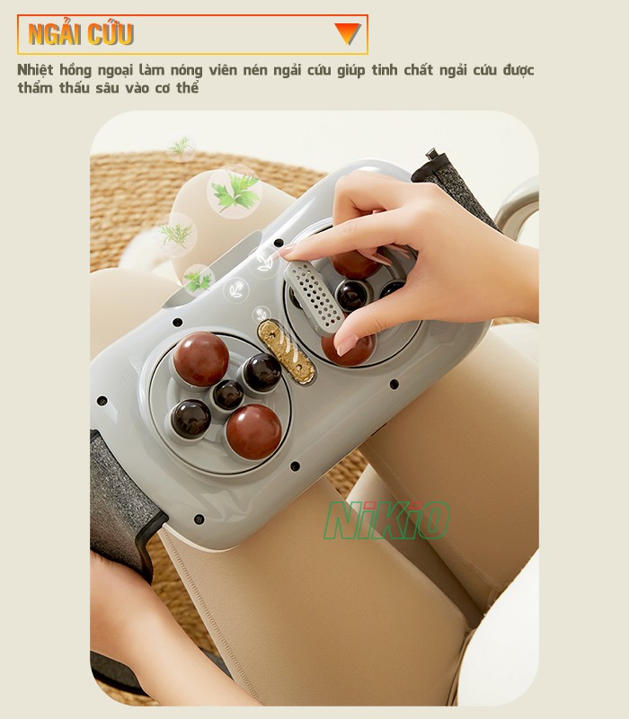 Máy massage bụng cao cấp kết hợp ngải cứu Nikio NK-166DC