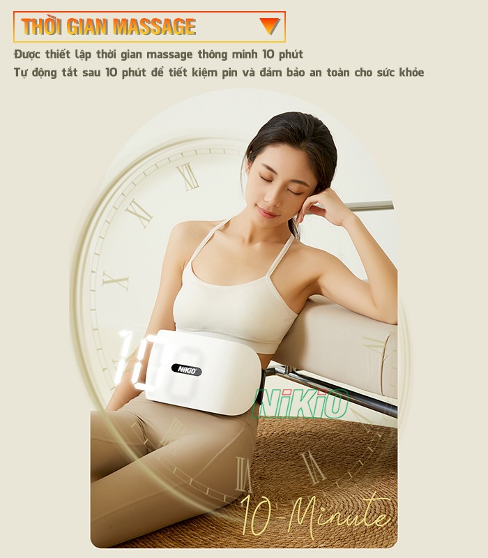 Máy massage bụng cao cấp thời gian massage 10 phút Nikio NK-166DC