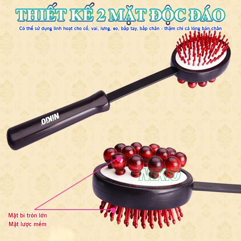 Búa massage toàn thân 2 mặt thiết kế độc đáo Nikio NK-08C