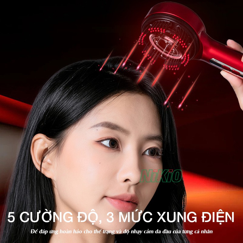 Lược massage đầu Nikio NK-112 5 cường độ