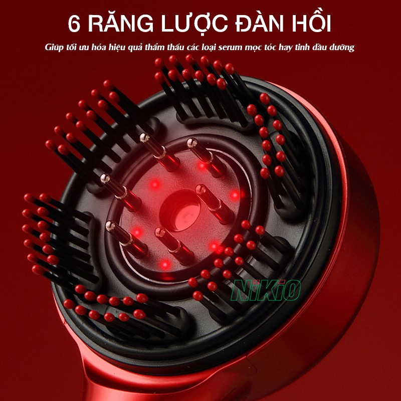 Lược massage đầu Nikio NK-112 6 răng lược