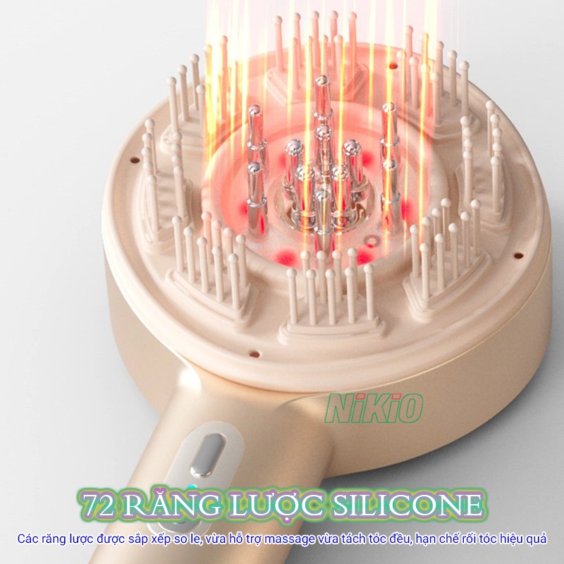 Lược massage đầu Nikio NK-112 72 răng lược silicone