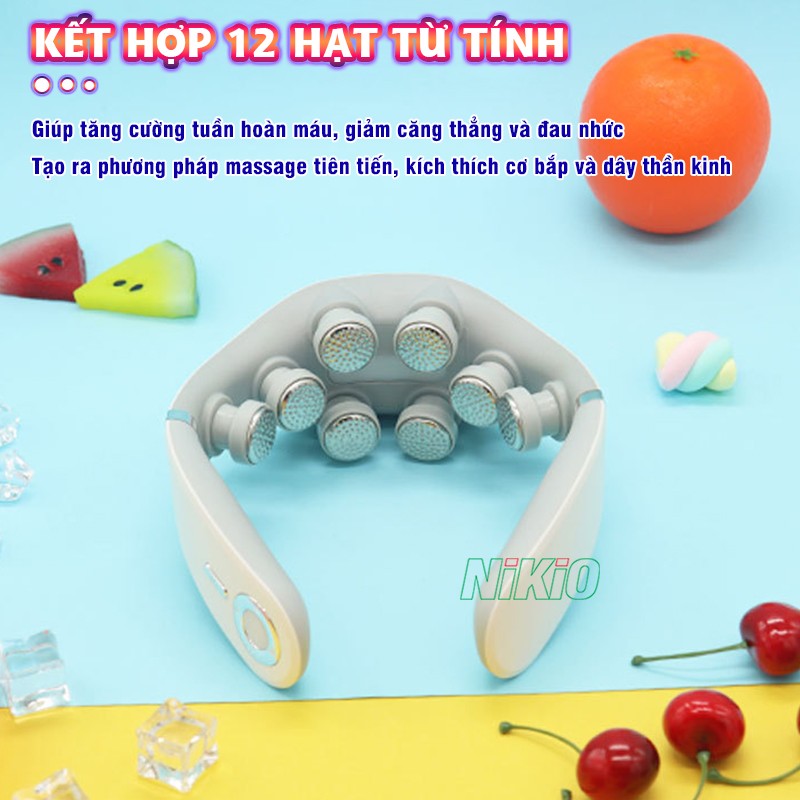 Máy massage cổ xung điện 8D kết hợp 12 từ tính Nikio NK-131