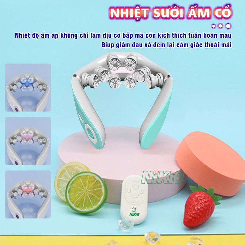Máy massage cổ xung điện 8D nhiệt sưởi ấm cổ Nikio NK-131