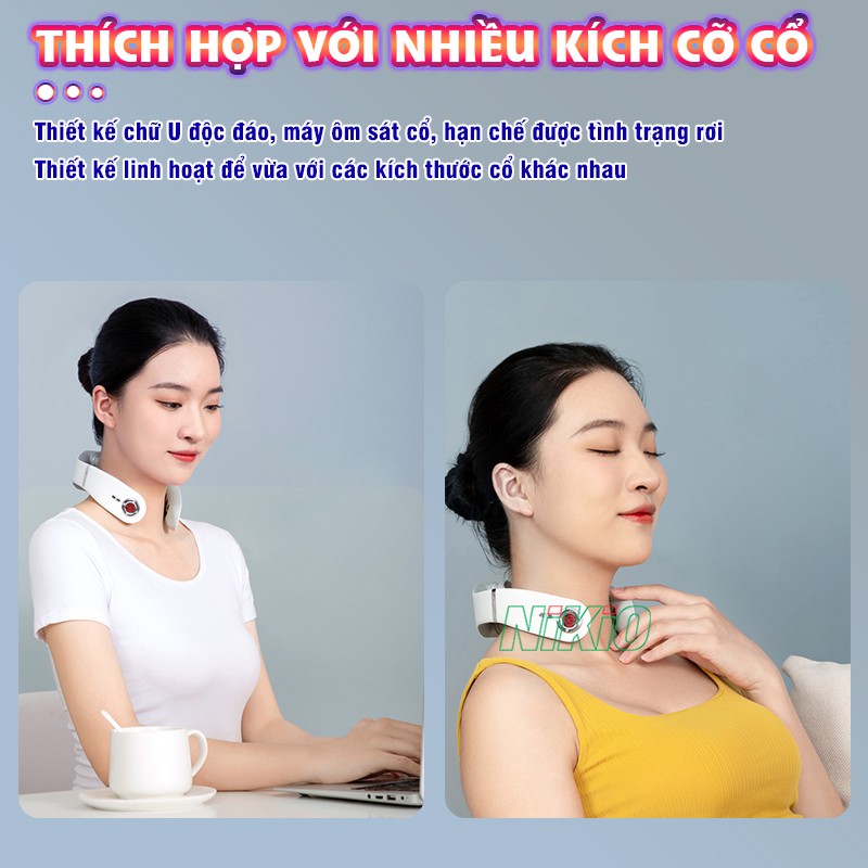 Máy massage cổ xung điện 8D thích hợp nhiều kích thước cổ Nikio NK-131