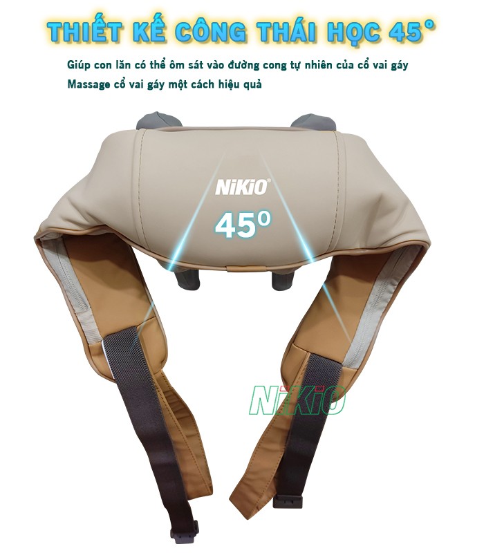 Máy massage cổ vai gáy thiết kế công thái học 45 độ Nikio NK-139