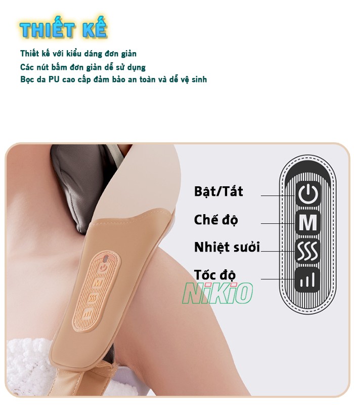 Máy massage cổ vai gáy thiết kế nhỏ gọn Nikio NK-139