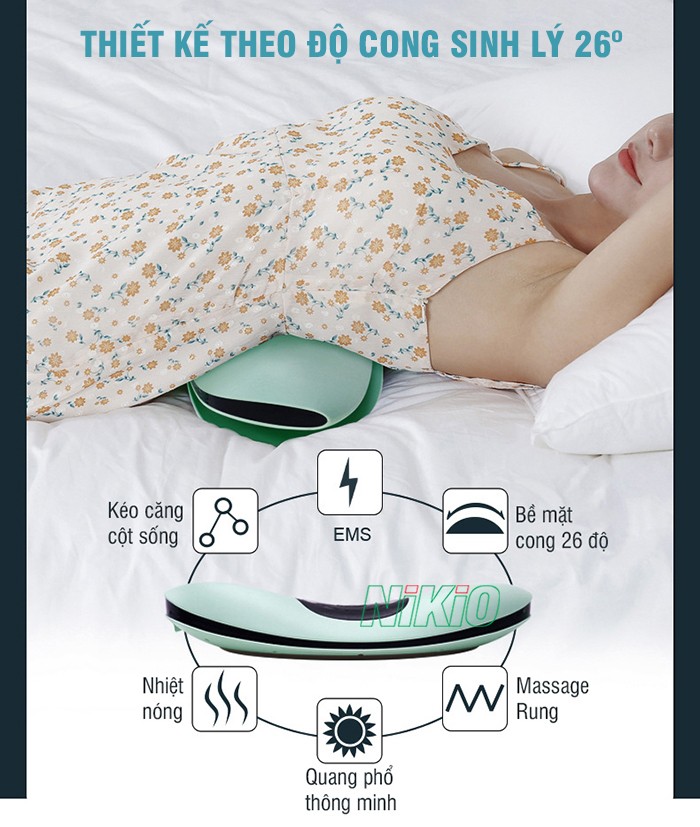 Máy massage nén ép kéo giãn cột sống lưng Nikio NK-158