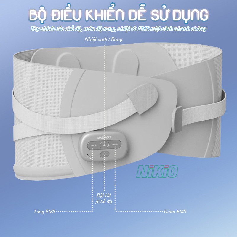 Máy massage lưng bụng bảng điểu khiển đơn giản Nikio NK-253