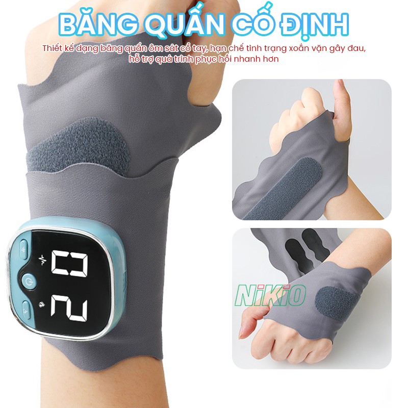 Băng quấn cố định kết hợp massage cổ tay thiết kế dạng băng quấn Nikio XY-02