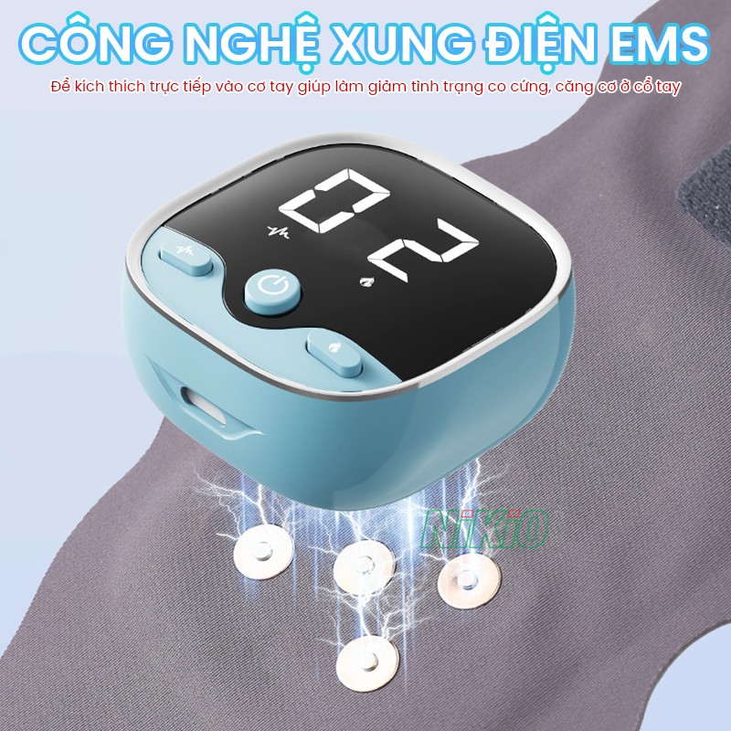 Băng quấn cố định kết hợp massage cổ tay xung điện EMS Nikio XY-02