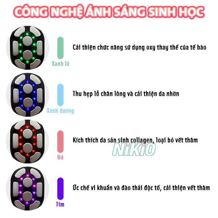 Máy massage giảm mỡ bụng và làm săn chắc toàn thân với công nghệ ánh sáng sinh học Nikio NK-160