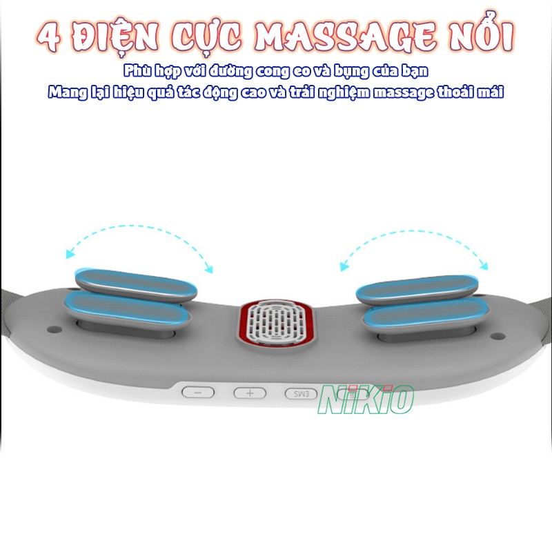 Máy massage bụng 4 điện cực massage Nikio NK-161
